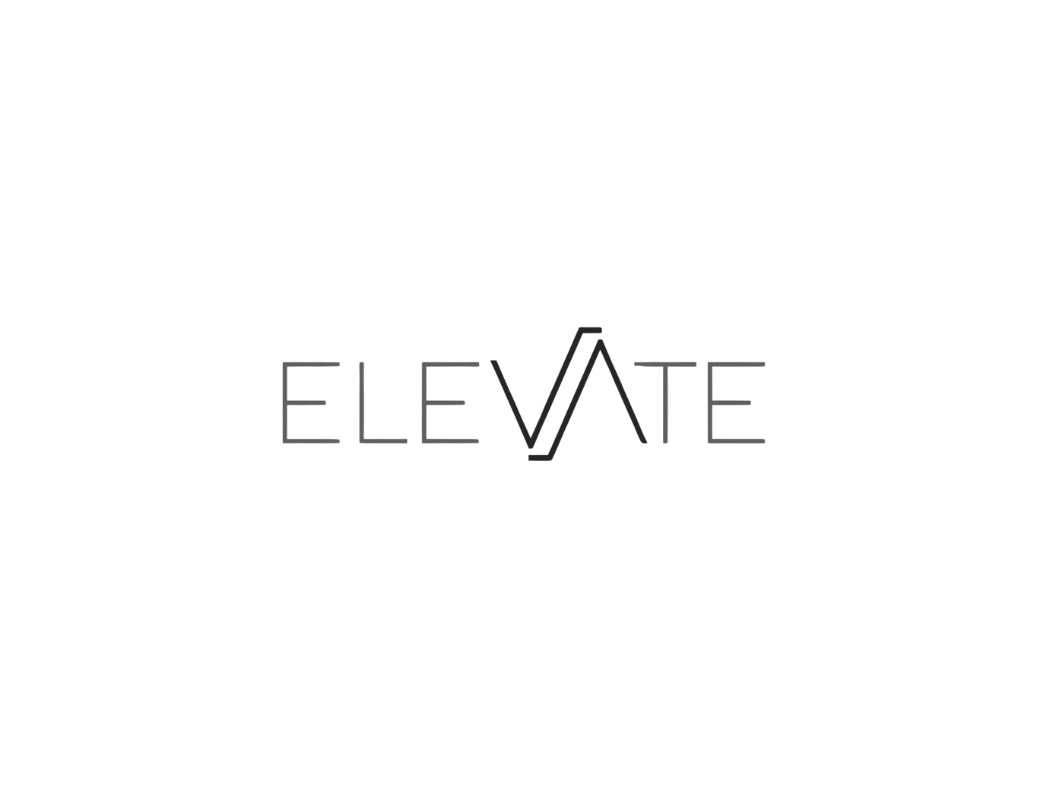 a logo for elevate apartments